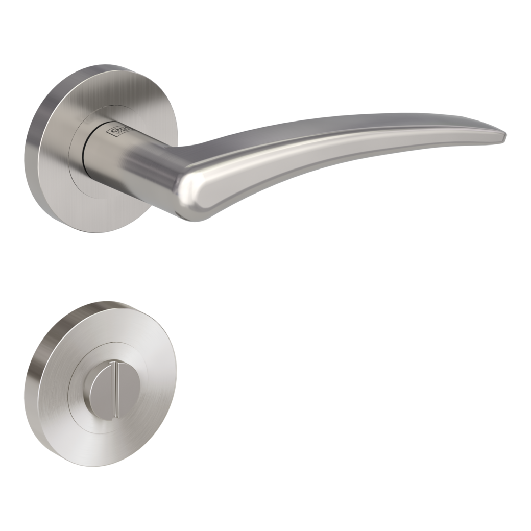 MARISA door handle set Screw-on system GK4 round escutcheons WC velvet grey