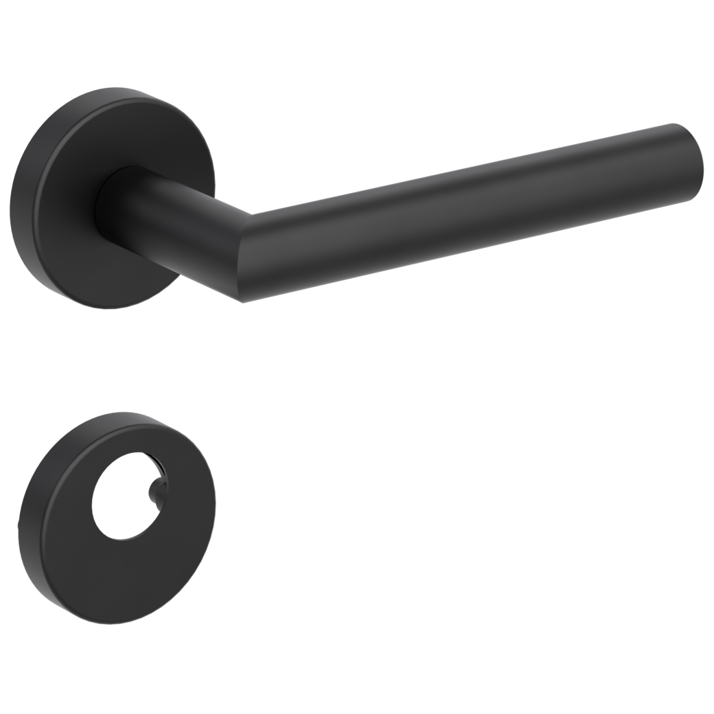 door handle set LUCIA clip on cl3 rose set round swiss profile graphite black