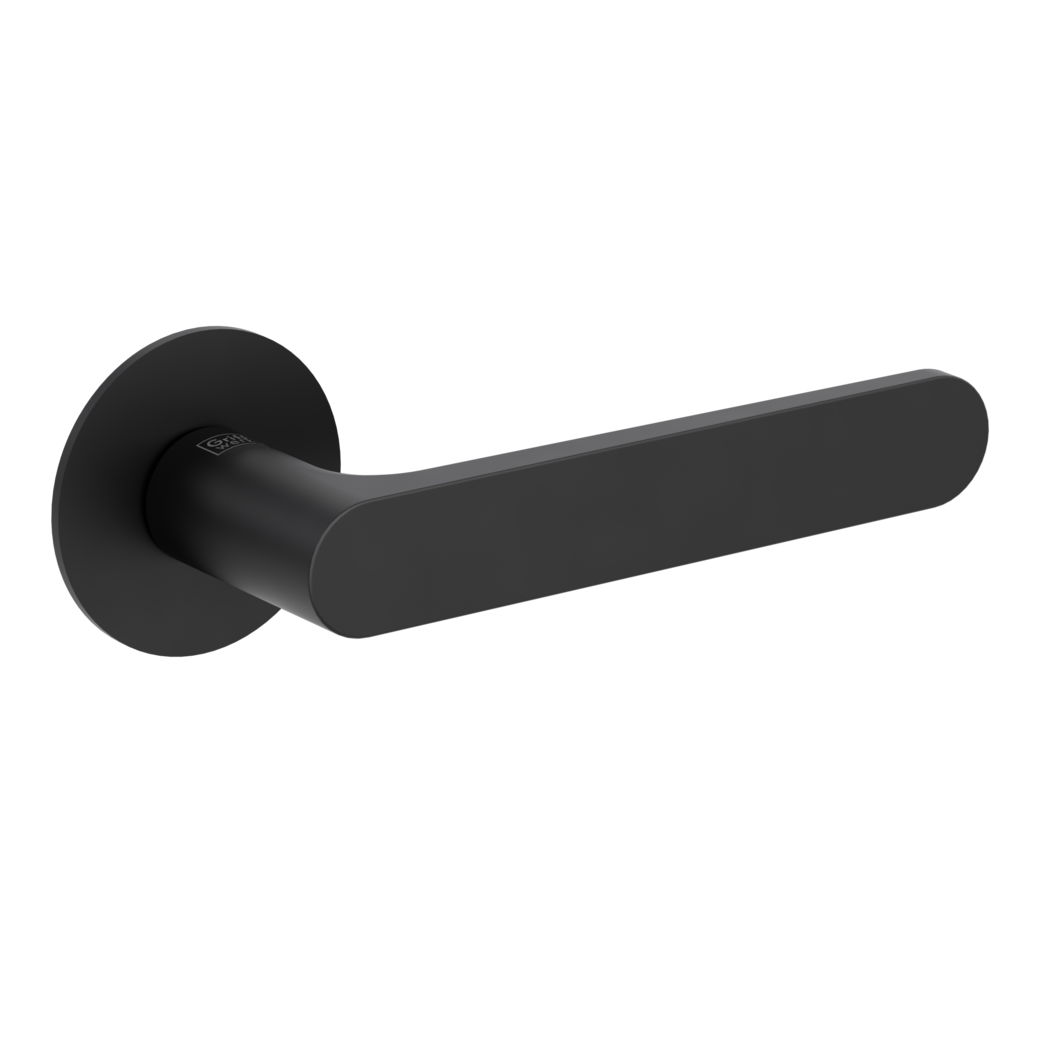 AVUS PIATTA S door handle set Flat escutcheons round OS graphite black