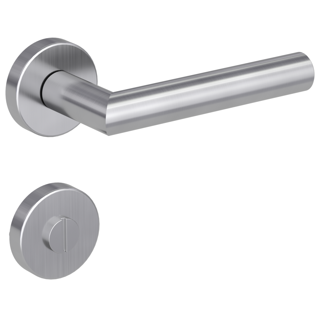 door handle set LUCIA clip on cl3 rose set round wc brushed steel