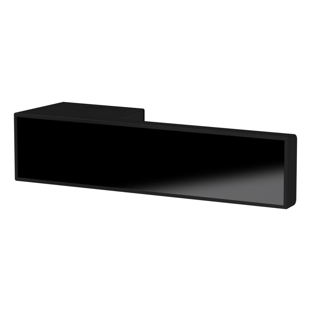 Door handle pair FRAME 1.0 graphite black 38-45mm unlockable with inlay black glossy