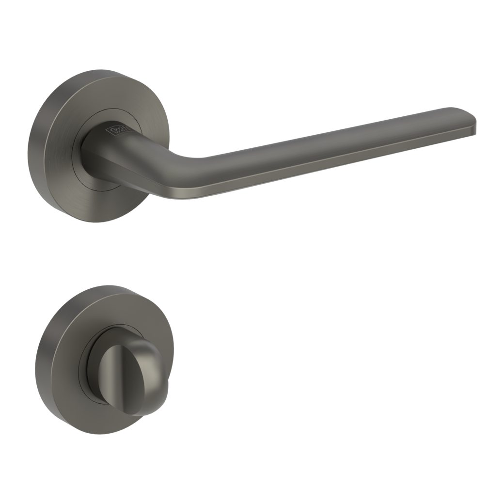 REMOTE door handle set Screw-on system GK4 round escutcheons WC cashmere grey