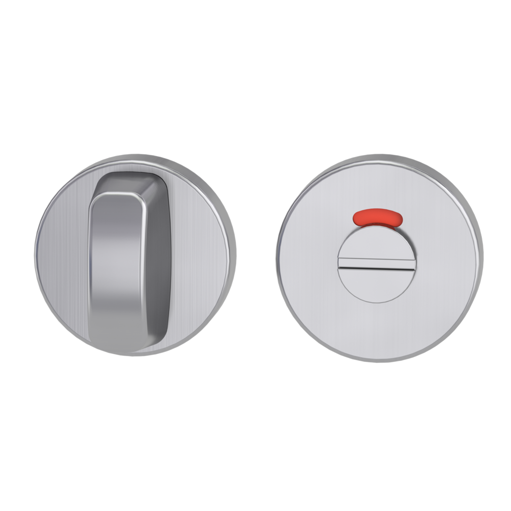 Schlüsselrosettenpaar rund WC rot/weiß Klipptechnik Edelstahl matt