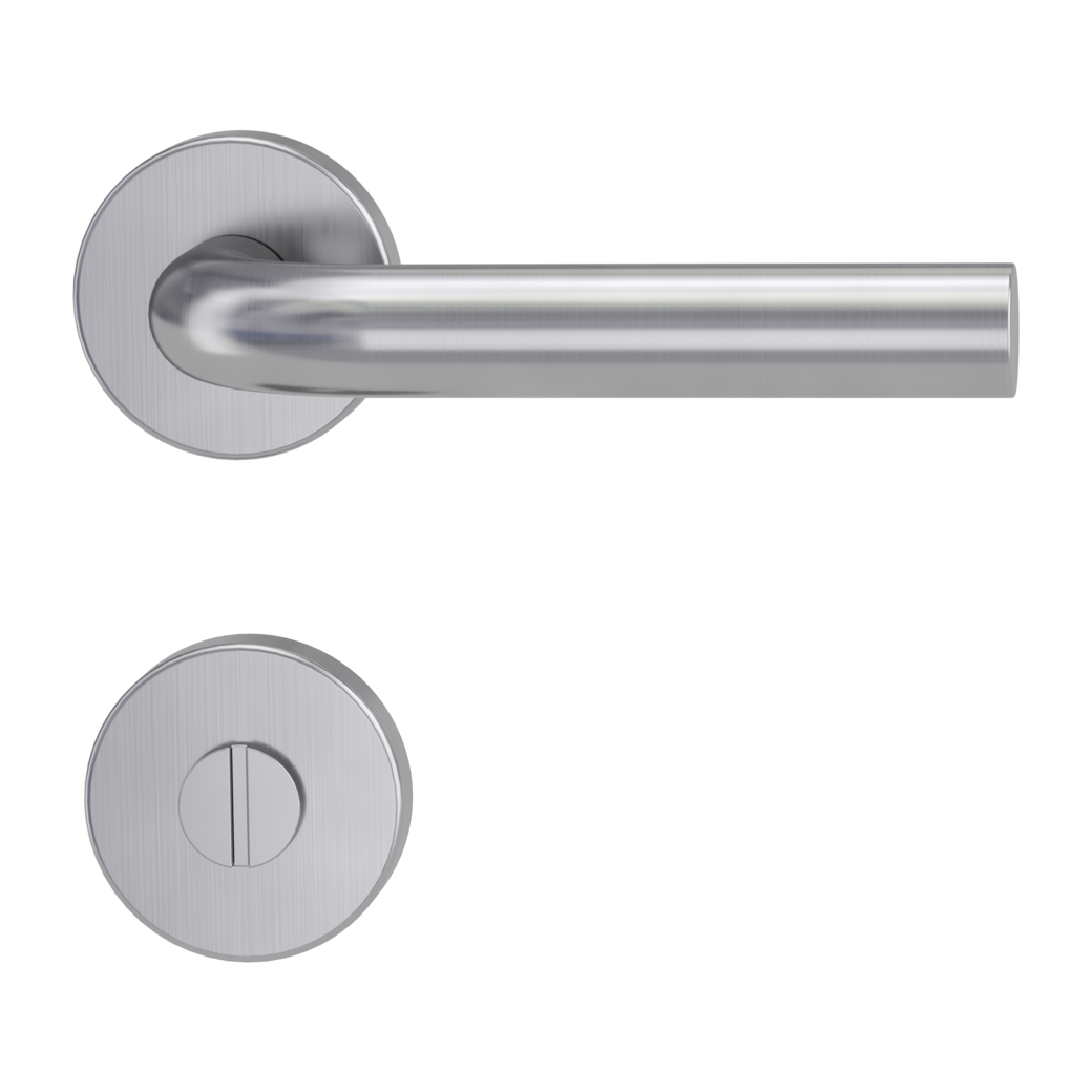 door handle set DANIELA clip on cl3 rose set round wc brushed steel