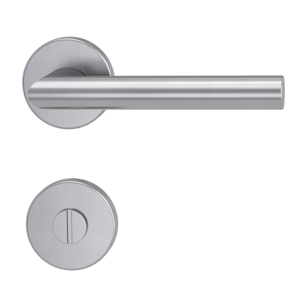 door handle set VIVIA clip on cl3 rose set round wc brushed steel