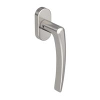 Silhouette product image in perfect product view shows the Griffwerk window handle MARISA in the version unlockable, velvety grey