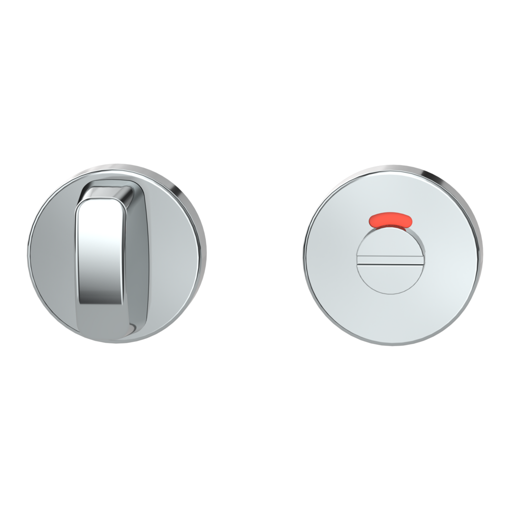 Schlüsselrosettenpaar rund WC rot/weiß Klipptechnik Edelstahl poliert