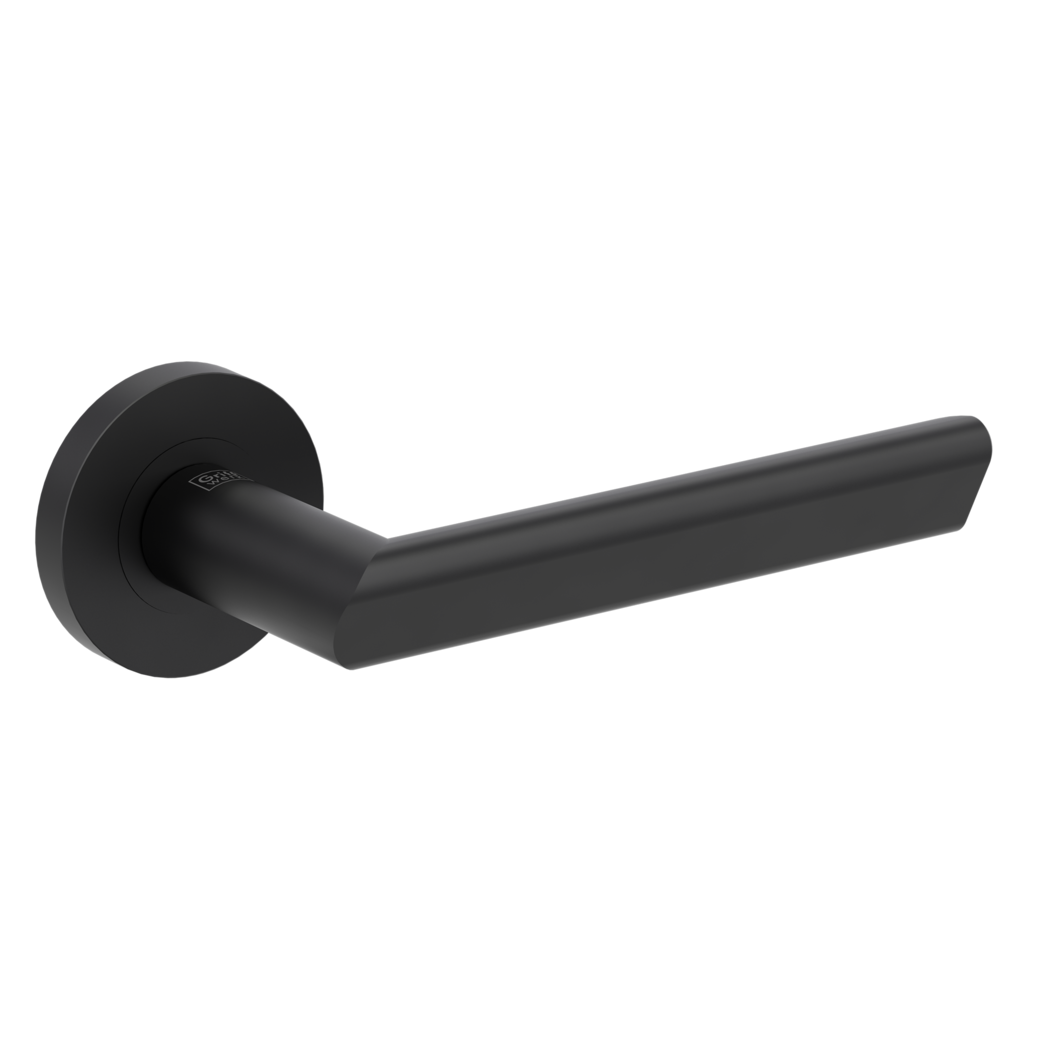 TRI 134 door handle set Screw-on system GK3 round escutcheons OS graphite black
