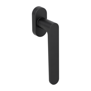 Silhouette product image in perfect product view shows the Griffwerk window handle AVUS in the version unlockable, graphite black