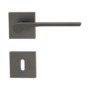 Silhouette product image in perfect product view shows the GRIFFWERK rose set Leaf Light square in the version mortice lock- kashmire grey - screw-on technique
