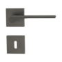 Silhouette product image in perfect product view shows the GRIFFWERK rose set Leaf Light square in the version mortice lock- kashmire grey - screw-on technique