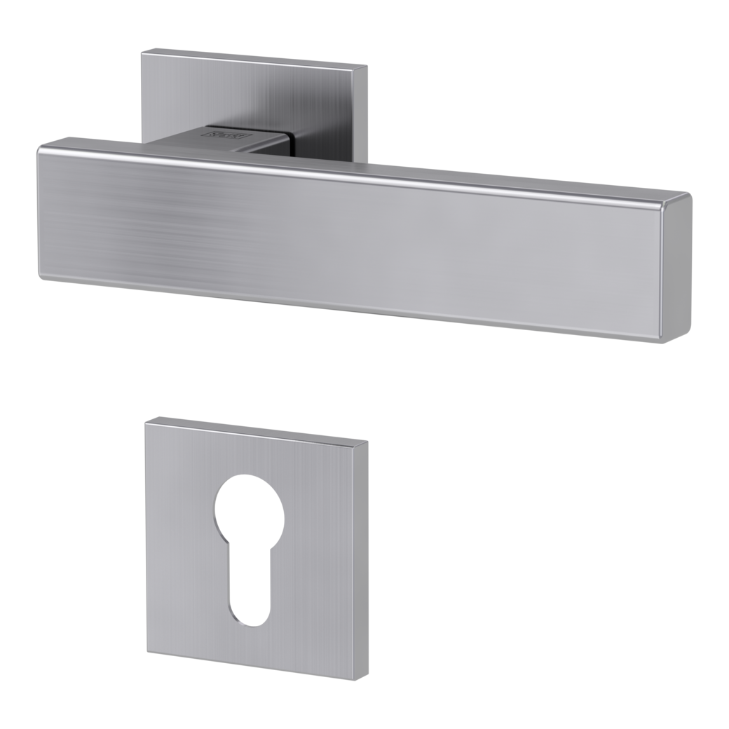 Türgriffgarnitur VAYA 200 CUBICO   Fast2Fix Rosetten eckig Profilzylinder Edelstahl matt