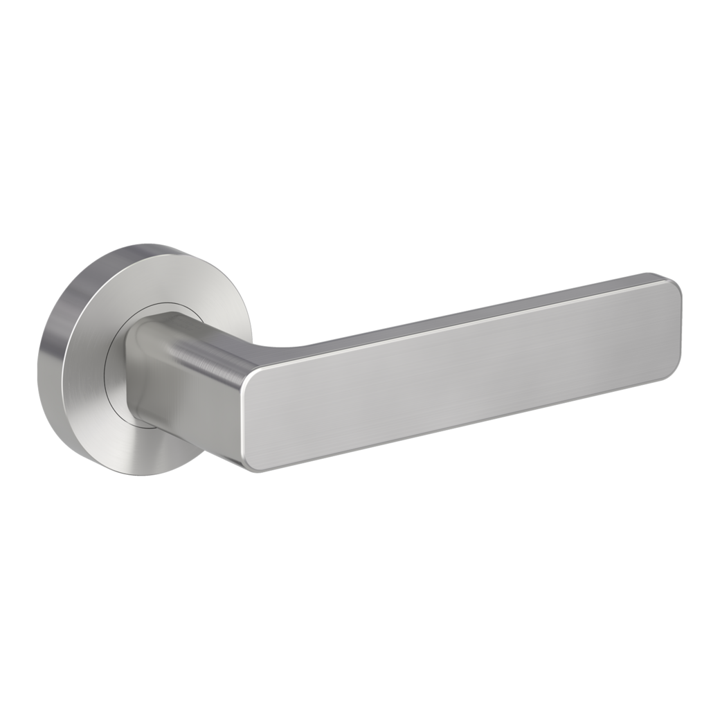 door handle set MINIMAL MODERN screw on cl4 rose set round OS velvety grey
