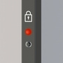 Simple locking and opening at the touch of a button. The red LED indicates whether the door is locked.