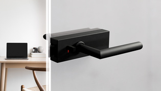 Schlosskasten Puristo S mit smart2lock in Graphitschwarz Die Abbildung zeigt den Griffwerk Schlosskasten Puristo S mit smart2lock in der Oberfläche Graphitschwarz.