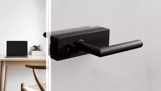 Schlosskasten Puristo S mit smart2lock in Graphitschwarz Die Abbildung zeigt den Griffwerk Schlosskasten Puristo S mit smart2lock in der Oberfläche Graphitschwarz.