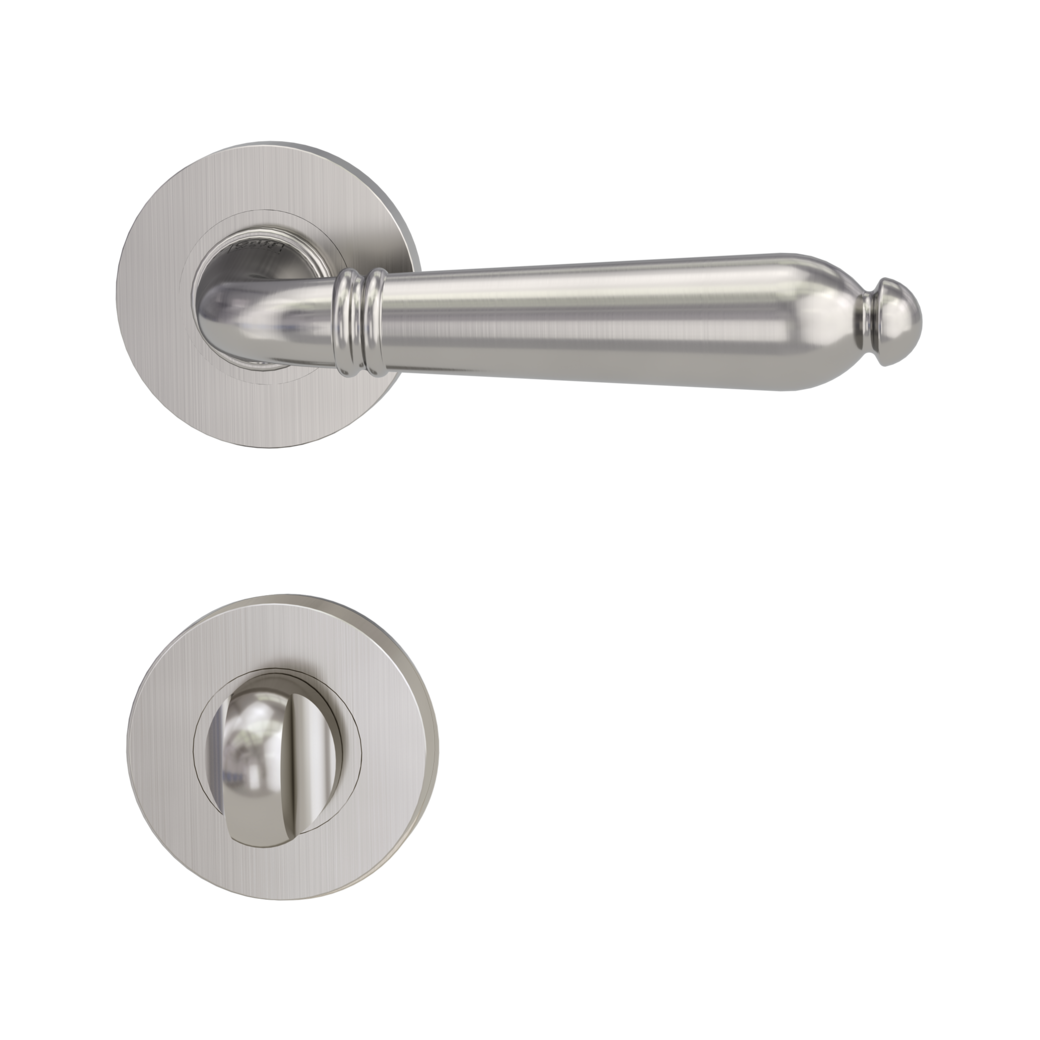 CAROLA door handle set Screw-on system GK4 round escutcheons WC velvet grey