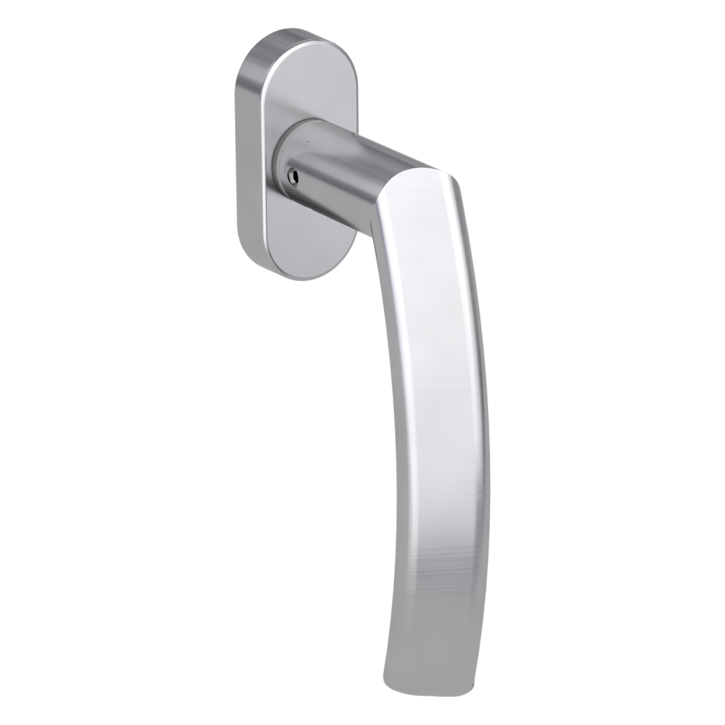 window handle CRYSTAL brushed steel R 7x42mm