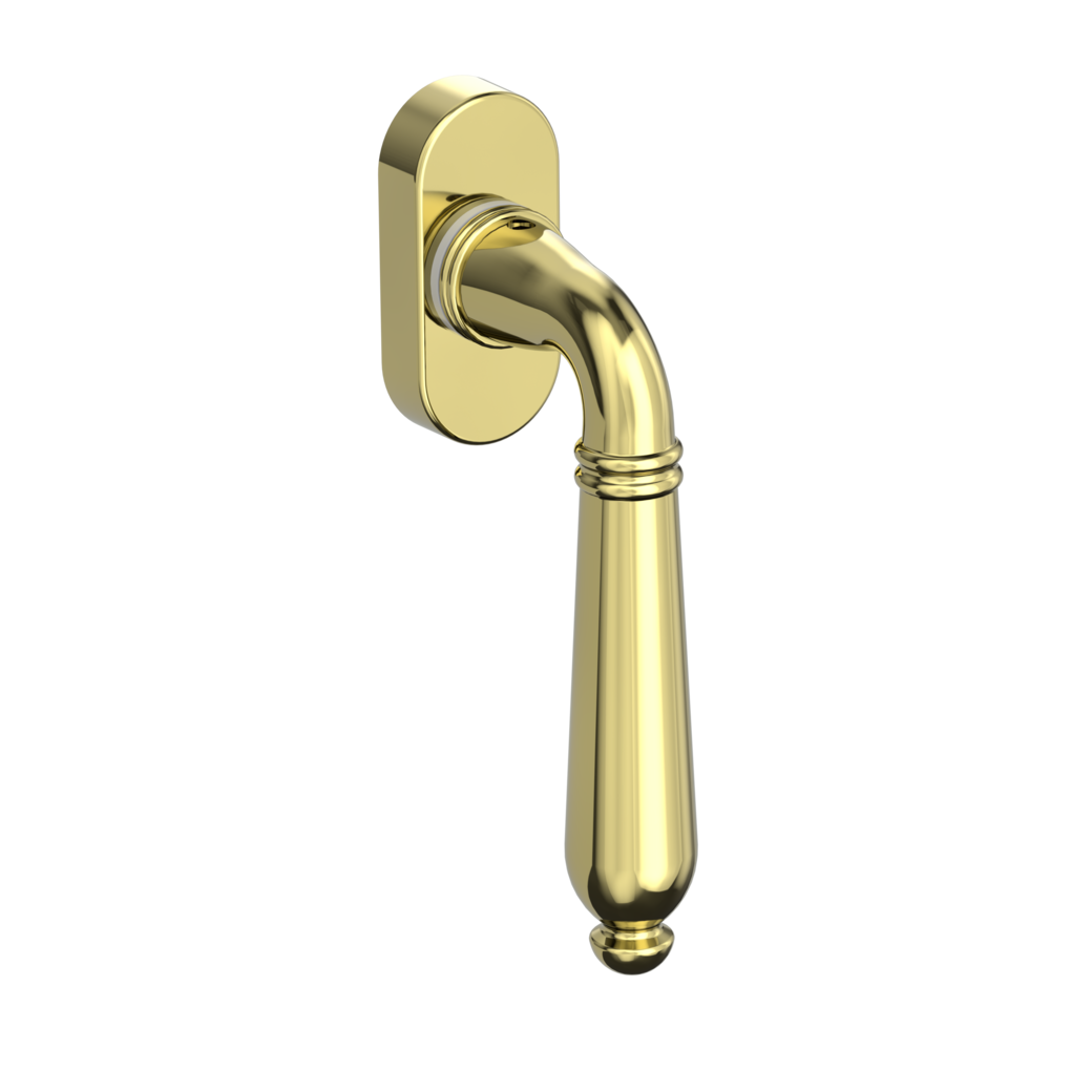 window handle CAROLA brass look R 7x42mm