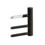 2-part wooden door hinge in the surface graphite black, in the isolated view