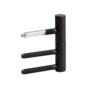 Bisagra para puertas de madera de 2 piezas en Superficie negro grafito, en vista separada