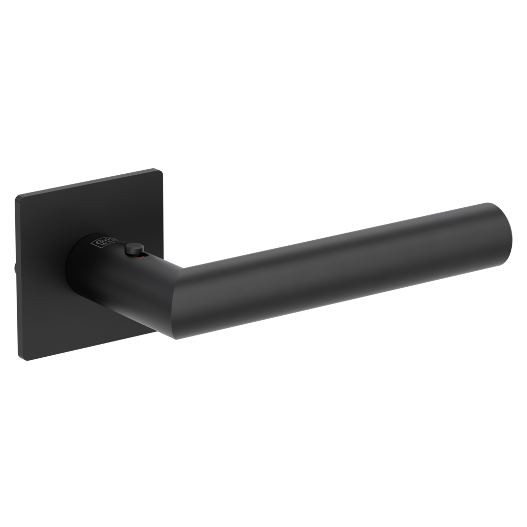 LUCIA PIATTA S QUATTRO door handle set Flat escutcheons straight-edged smart2lock 2.0 R graphite black