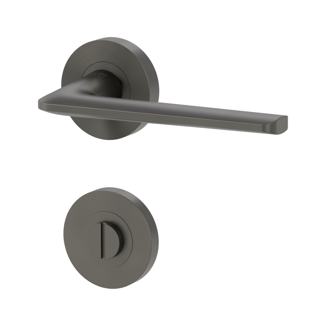 REMOTE door handle set Screw-on system GK4 round escutcheons WC cashmere grey