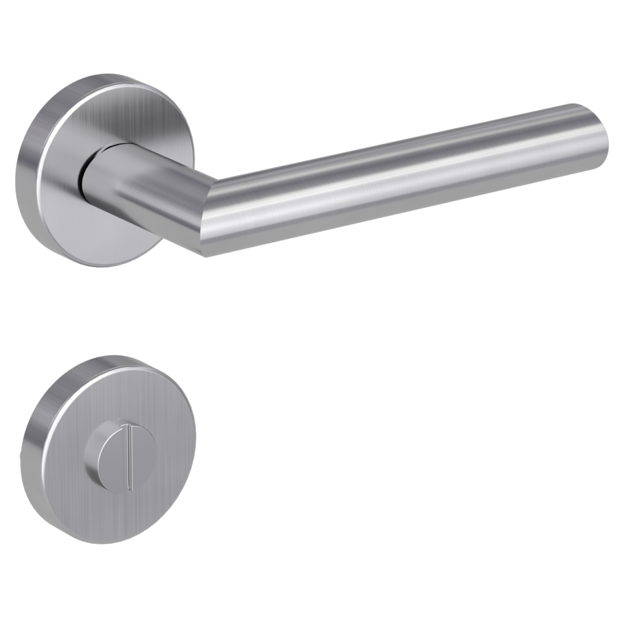 door handle set VIVIA clip on cl3 rose set round wc brushed steel