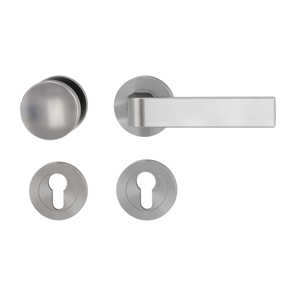 knob handle rose set GRAPH screw on cl4 rose set round knob R2 34-45mm velvety grey R