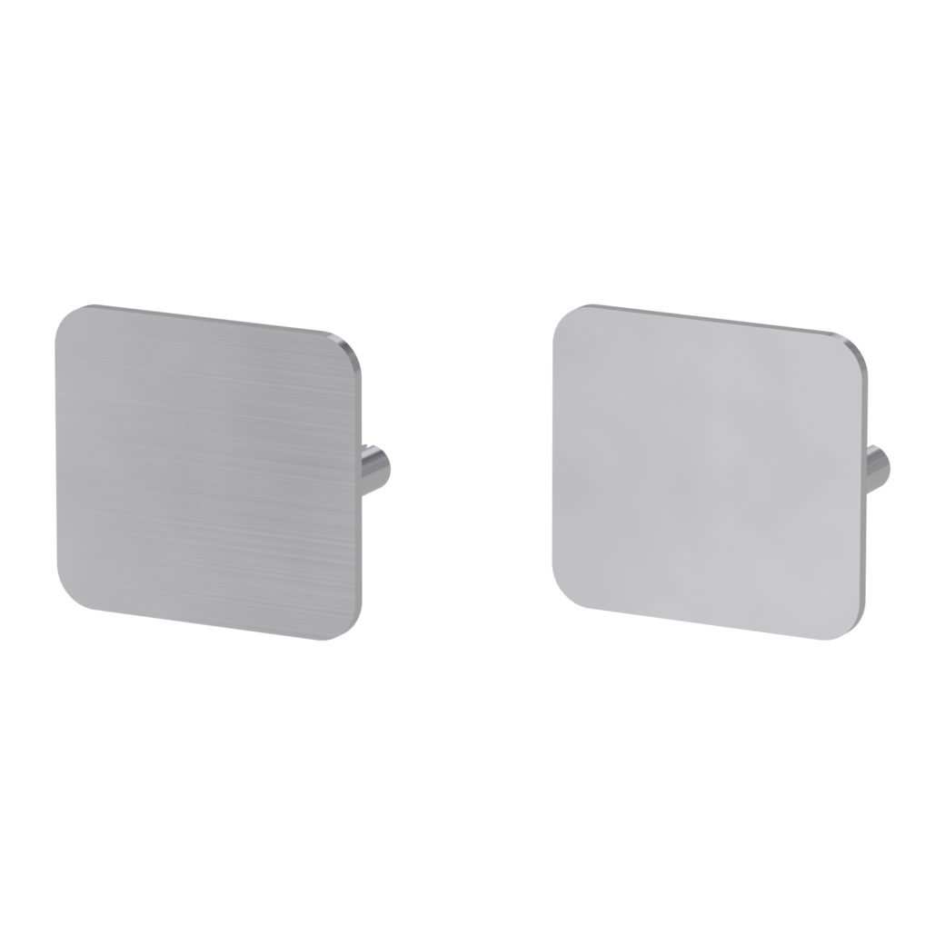 ONE pair of escutcheons rounded blank escutcheon Flat escutcheon stainless steel matt
