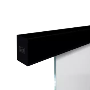Silhouette product image in perfect product view shows the Griffwerk sliding system PLANEO 40, 1-leaf, graphite black