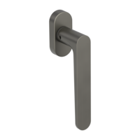Silhouette product image in perfect product view shows the Griffwerk window handle AVUS in the version unlockable, cashmere grey