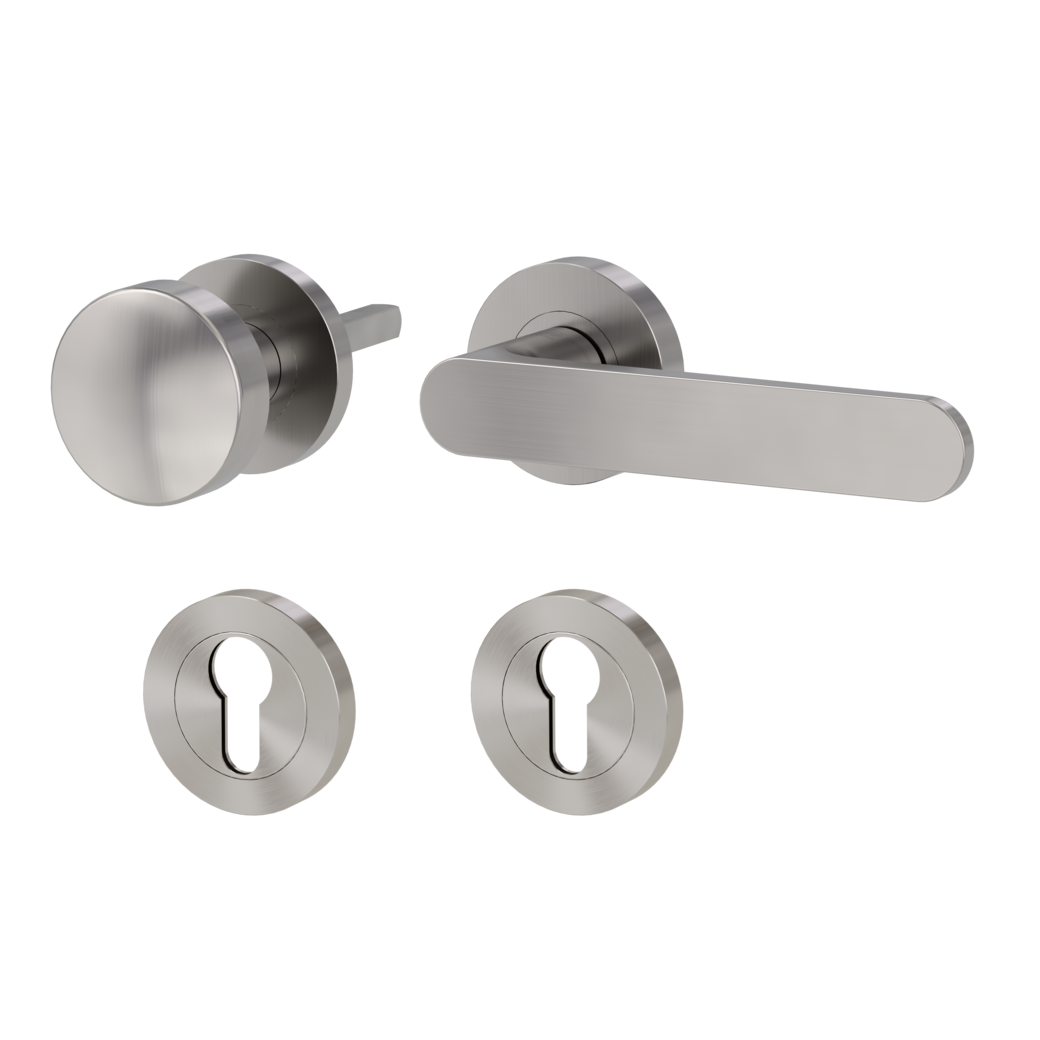 AVUS alternate set Screw-on system GK4 round escutcheons Knob R2 velvet grey R