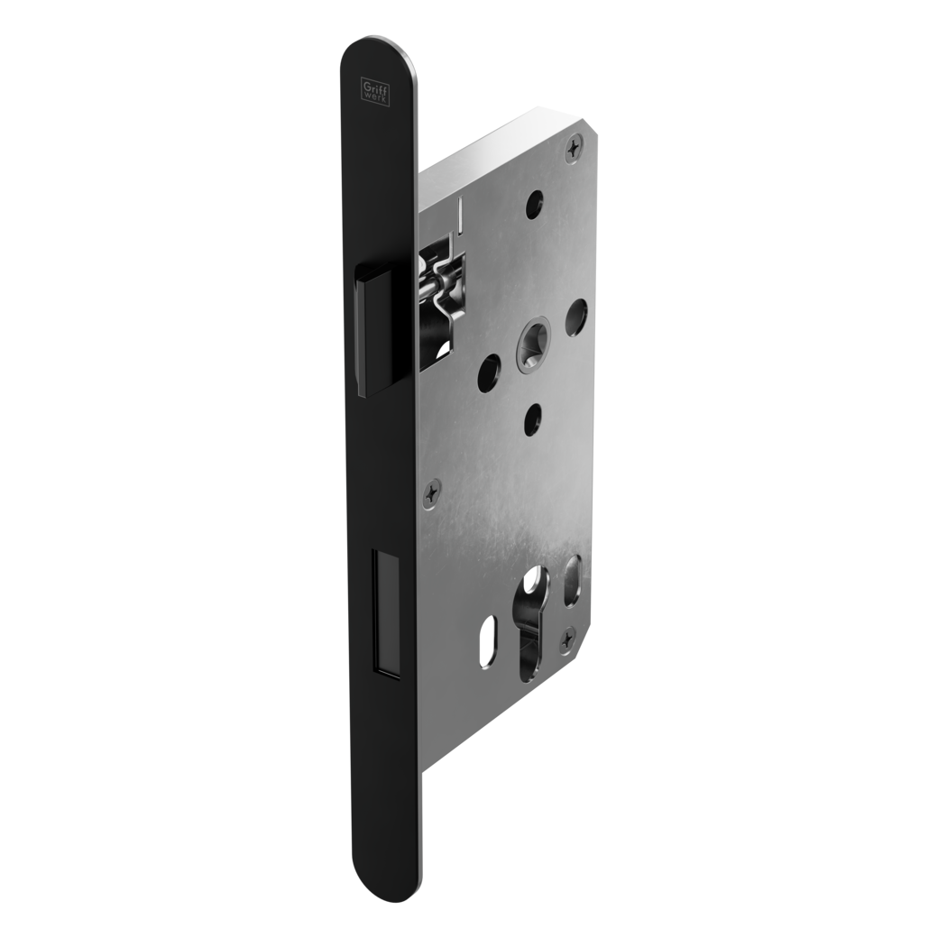 Mortice lock UVERO 302 with latch opening; profile cylinder faceplate graphite black R