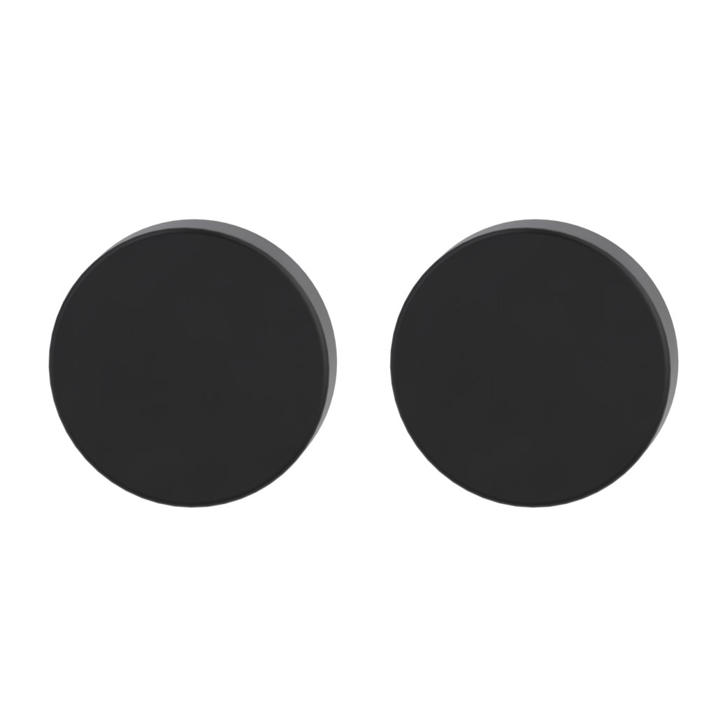 Pair of escutcheons round blank escutcheon Clip-on system graphite black