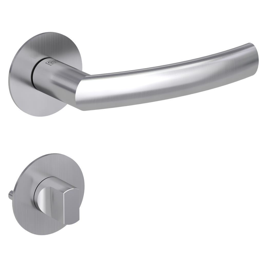 door handle set LORITA PIATTA S flat rose rose set round wc brushed steel