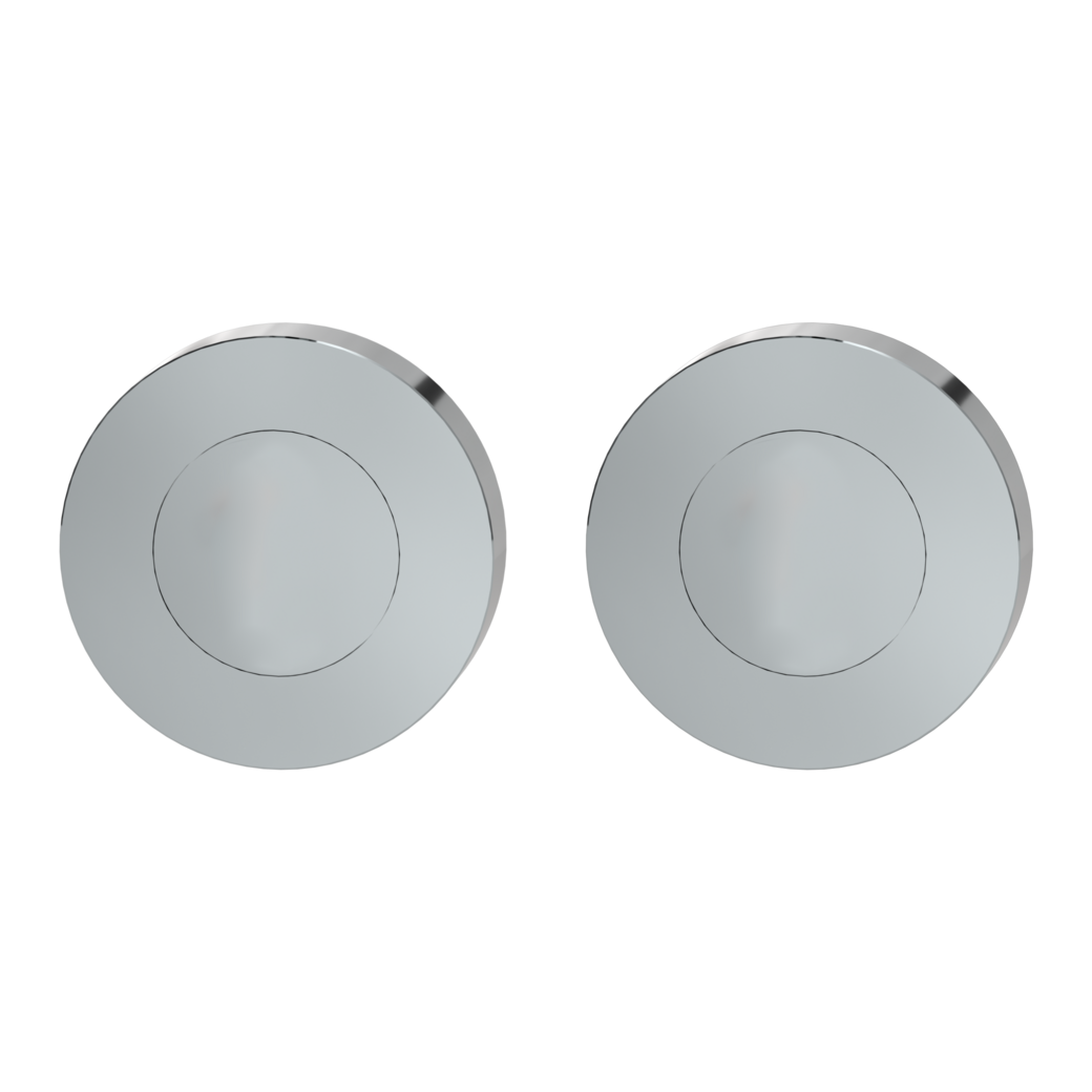 Pair of escutcheons zinc round blank escutcheon Screw-on system chrome