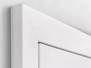 Frame with flush door The illustration shows a white door frame with flush door.