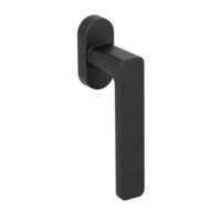 Silhouette product image in perfect product view shows the Griffwerk window handle MINIMAL MODERN in the version unlockable, graphite black