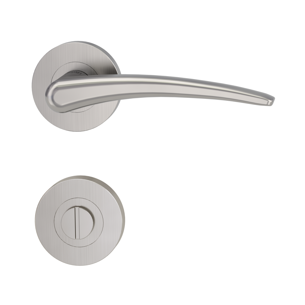 MARISA door handle set Screw-on system GK4 round escutcheons WC velvet grey