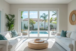 Wohnzimmer mit Fenstergriff Crystal Das Bild zeigt ein Wohnzimmer mit Fenstergriff Crystal