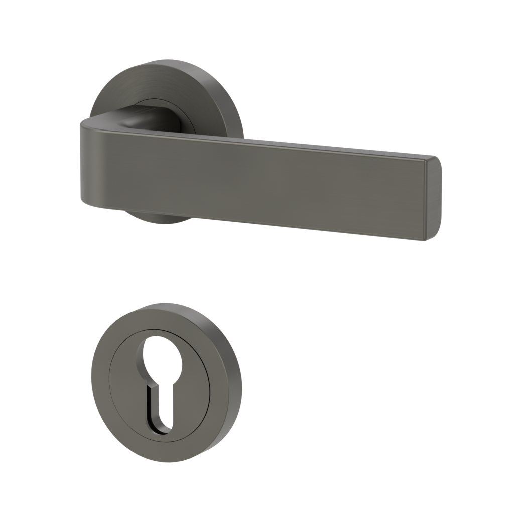 door handle set GRAPH screw on cl4 rose set round euro profile cashmere grey