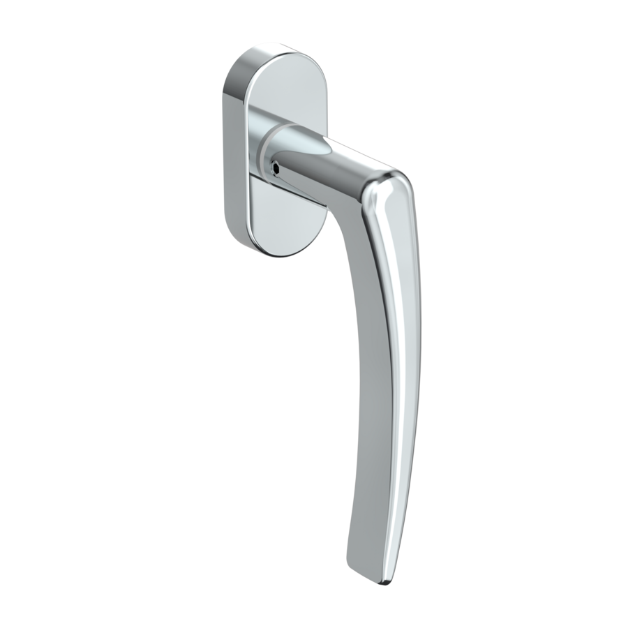 Silhouette product image in perfect product view shows the Griffwerk window handle MARISA in the version unlockable, chrome