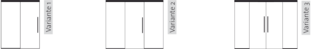 Glass installations in different versions sliding door with one fixed side section, sliding door with two fixed side section or 2-wing sliding door with two fixed side section