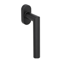 Silhouette product image in perfect product view shows the Griffwerk window handle LUCIA PROF in the version unlockable, graphite black