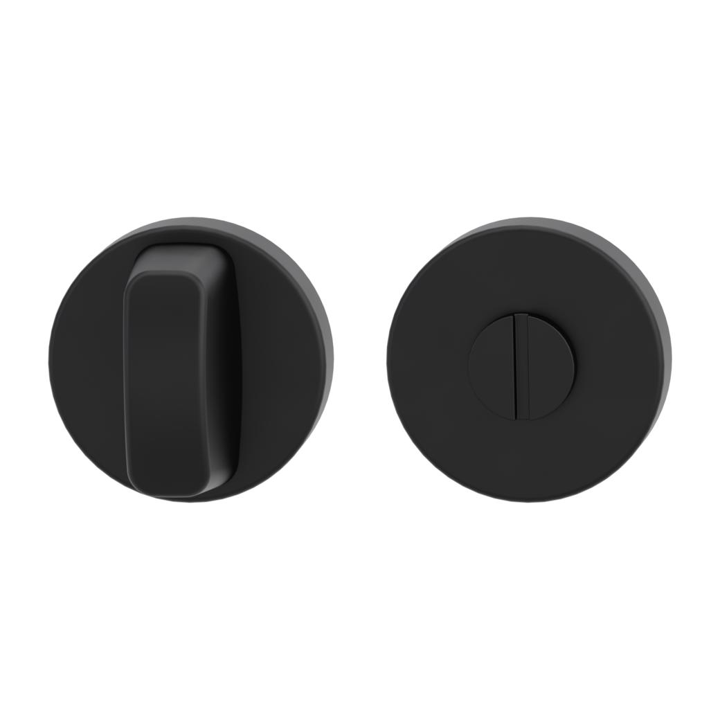 Pair of escutcheons round WC Clip-on system graphite black