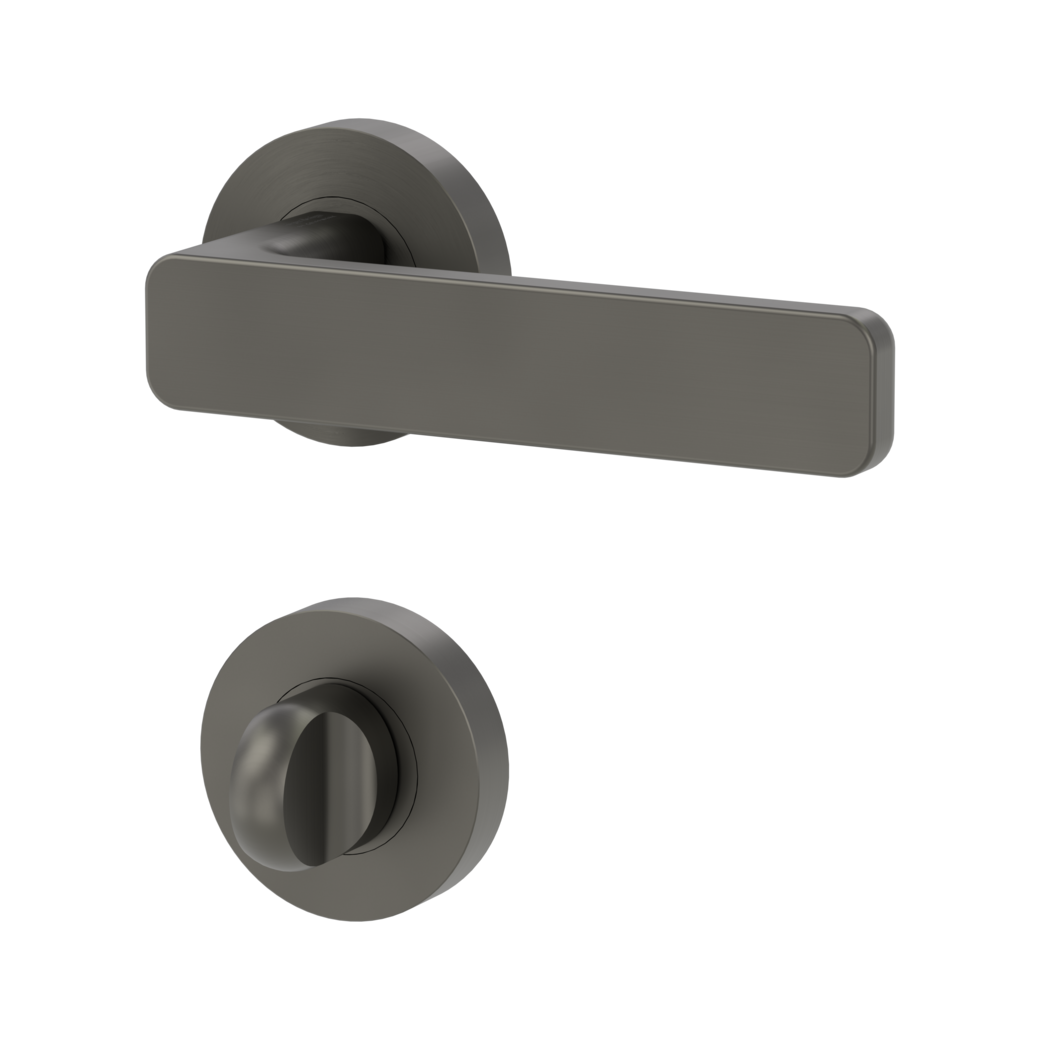 door handle set MINIMAL MODERN screw on cl4 rose set round wc cashmere grey