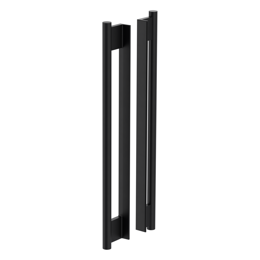 Par de tiradores tipo barra LUCIA Montaje con adhesivo 56,1x450x25mm Negro grafito