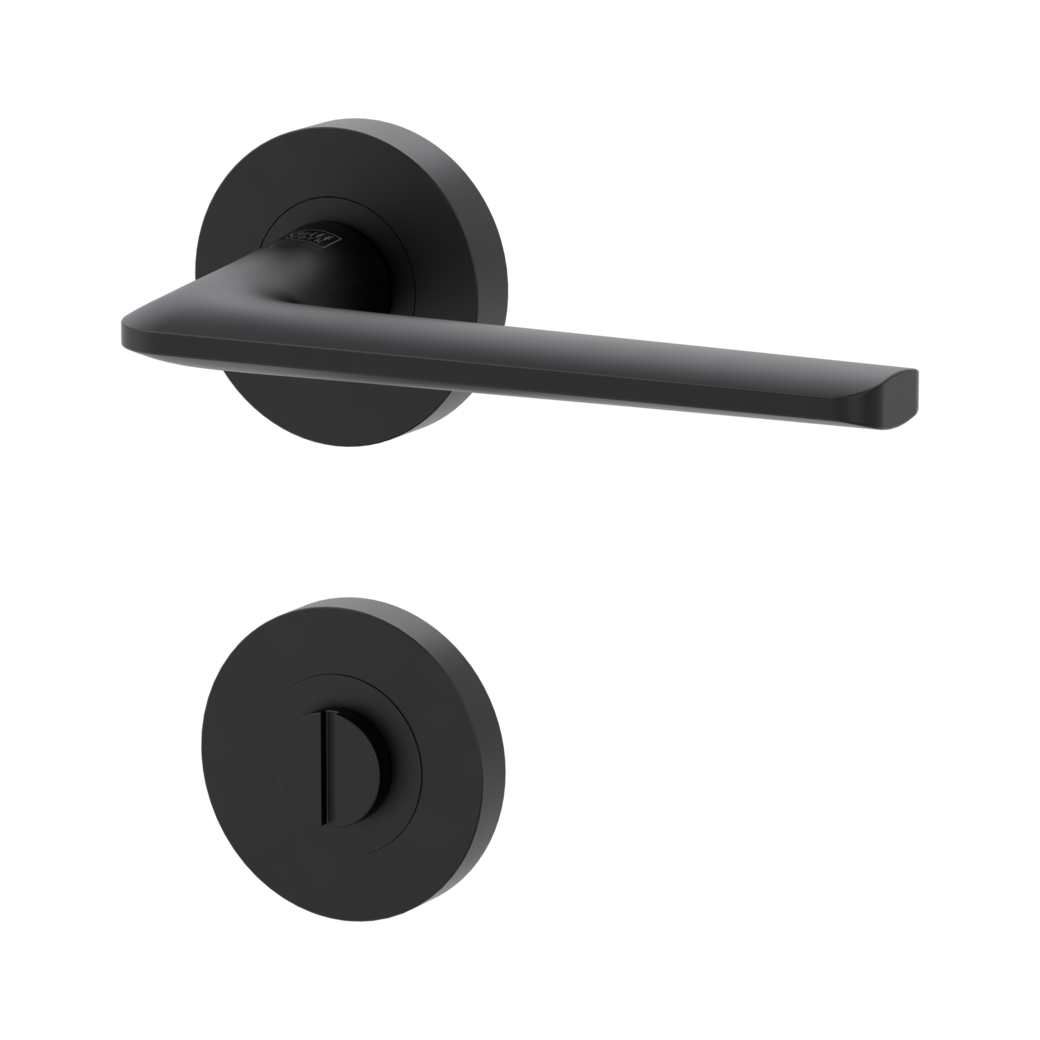 door handle set REMOTE screw on cl4 rose set round wc graphite black