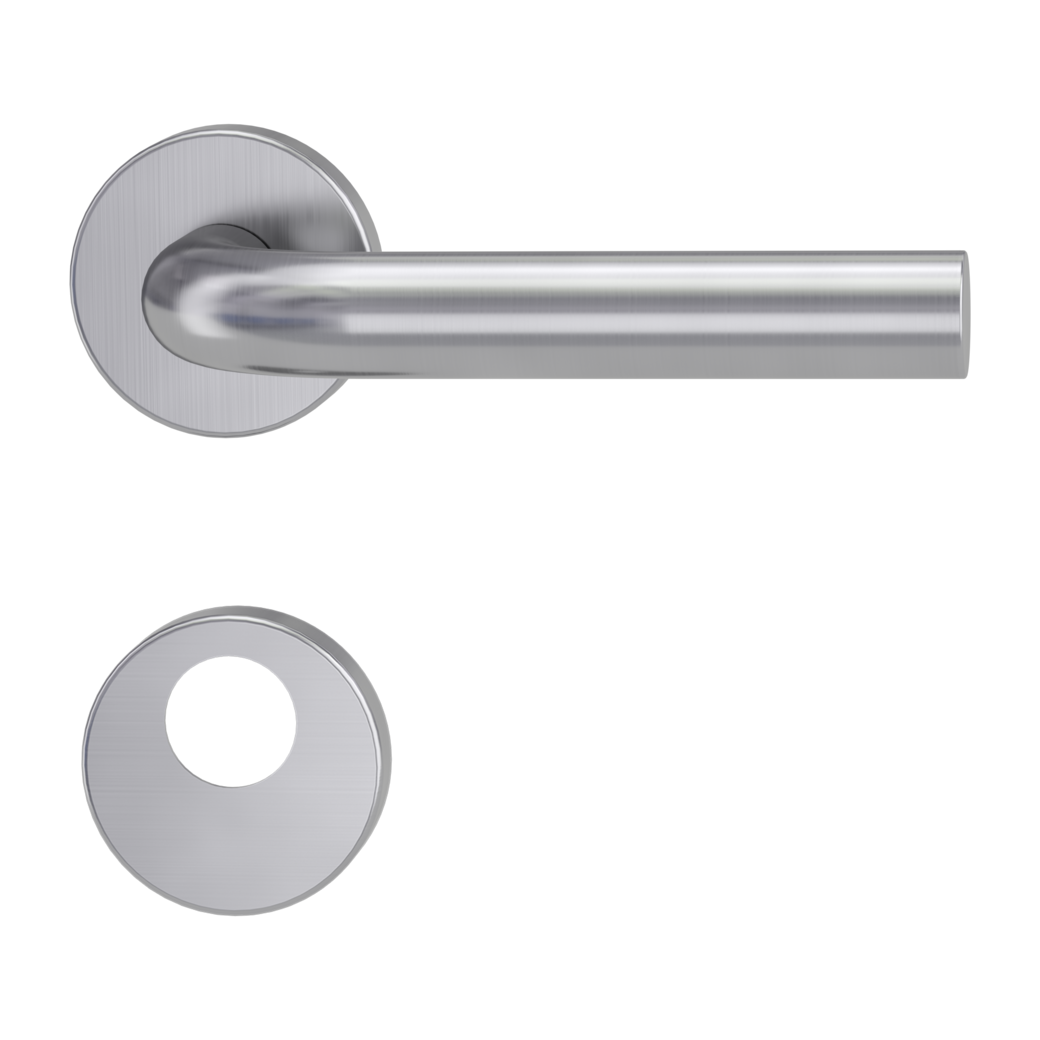 door handle set DANIELA clip on cl3 rose set round swiss profile brushed steel